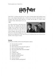 English Worksheet: Harry Potter - Text Comprehension Activity