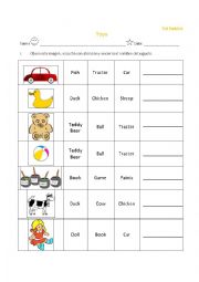 English Worksheet: Toys