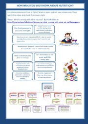 English Worksheet: NUTRITION 