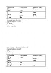 English Worksheet: Past simple game