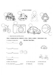 English Worksheet: At the toyshop