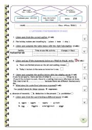 English Worksheet: Mid-semester test 1     bac tech 1