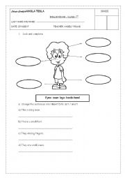 English Worksheet: Test  1st Grade