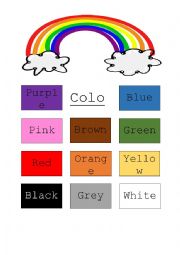 English Worksheet: Colours