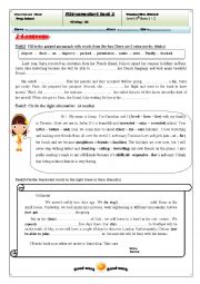 English Worksheet: mid-semester 1 test N 2 8th form tunisian pupils