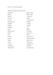 English Worksheet: BRITISH AND AMERICAN ENGLISH