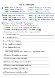 English Worksheet: There is/ there are