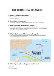 English Worksheet: The Bermuda Triangle - Great Mysteries of our World