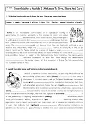 English Worksheet: Module 2 consolidation (third form)