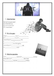 English Worksheet: Alone by Alan Walker