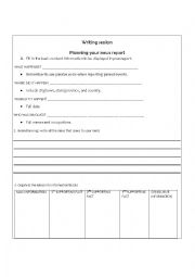 English Worksheet: Writing news report