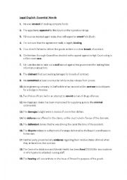 English Worksheet: Legal English