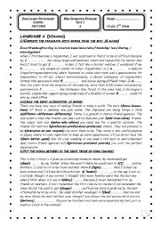 English Worksheet: Mid-Semester test12nd form