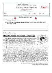 English Worksheet: Learning Languages