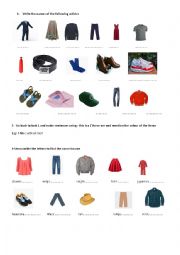 English Worksheet: clothes