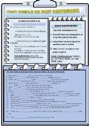 English Worksheet: SIMPLE PAST OR PAST CONTINUOUS