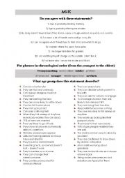English Worksheet: Age and Middle Aged crisis