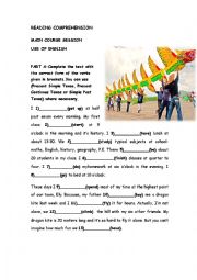 English Worksheet: Past simple reading 