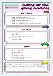 English Worksheet: Asking for and giving directions