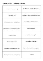 English Worksheet: MAKING A CALL-BUSINESS ENGLISH-USEFUL EXPRESSIONS