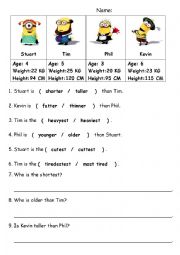 English Worksheet: Comparative and superlative