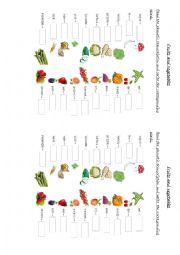 English Worksheet: Fruits and vegetables - Phonetic transcription