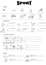 English Worksheet: Sport can cant