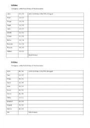 English Worksheet: Birthdays worksheet