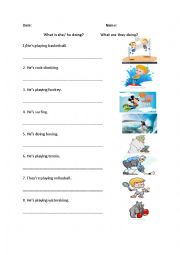 English Worksheet: Ving