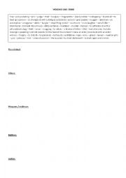 English Worksheet: Crime - Useful vocabulary