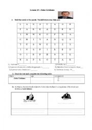 English Worksheet: Lesson 15 JOHN GRISHAM 1st year