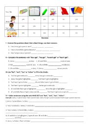 English Worksheet: have got and school things