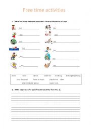 English Worksheet: Free time activities