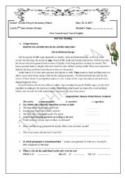 English Worksheet: Life in Medieval Europe 