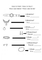 English Worksheet: this- that  - these - those