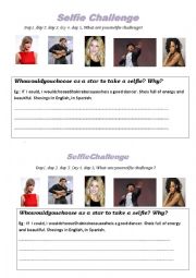 English Worksheet: Selfie challenge