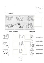 English Worksheet: english test  about animals