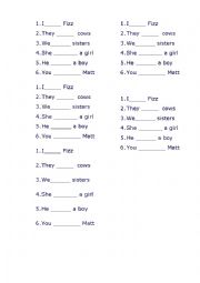 English Worksheet: to be