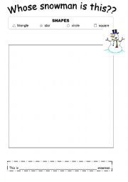 English Worksheet: Whoose snowman is this?