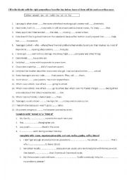 English Worksheet: review for module 2 9th form Tunisian students