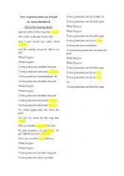 English Worksheet: Gap Fill - Song - Youre gonna miss me (cups) 
