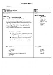 English Worksheet: LESSON PLAN