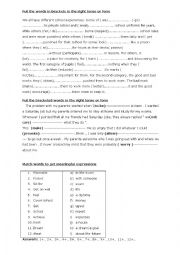 English Worksheet: Review of module 2 for 9th form 