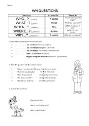 English Worksheet: Wh questions