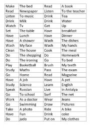 daily routine matching game