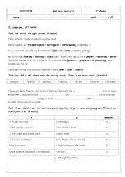 English Worksheet: mid term test n2 7th form