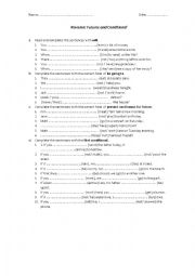 English Worksheet: Futures and First Conditional