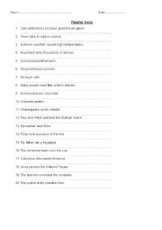 English Worksheet: passive voice