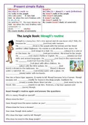 The book of the  jungle: Mowgli´s routine