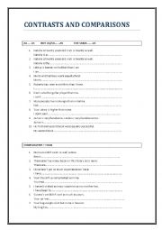 English Worksheet: CONTRAST AND COMPARISON